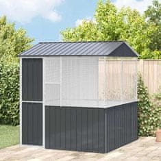 Vidaxl Kletka za ptice antracit 215 x 78 x 200 cm, galvanizirano jeklo.