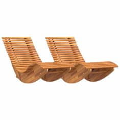 Vidaxl Gugalniki za sončenje 2 pcs Rjava 154 x 60 x 74 cm
