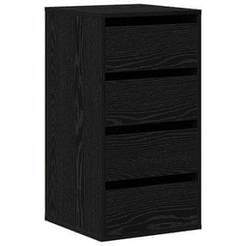 Vidaxl Predalna omara s predalom Črna 40 x 41 x 76 cm Konstruiran les