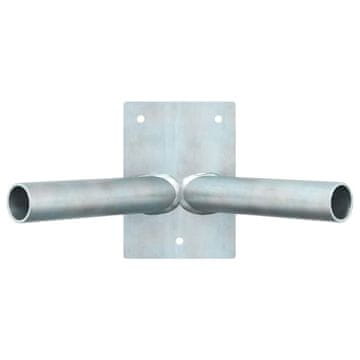 Vidaxl Držalo za zastavo srebrna 11,5 x 7,5 x 0,2 cm Jeklo