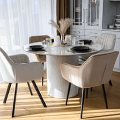 KONDELA Okrogla jedilna miza Mahir Tip 1 120 - beli marmor / bela