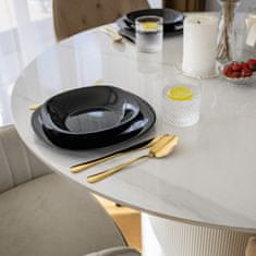 KONDELA Okrogla jedilna miza Mahir Tip 1 120 - beli marmor / bela