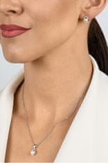 Brilio Silver Prefinjen komplet srebrnega nakita z biseri SET290W (uhani, obesek)