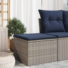 Vidaxl Vrtna klop s blazino siva 55x55x37 cm, poli ratan