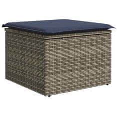 Vidaxl Vrtna klop s blazino siva 55x55x37 cm, poli ratan
