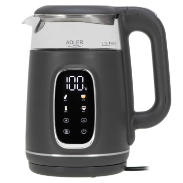 Adler Grelnik vode AD 1305-GS, 2200W, 1.7L, LED, sivo-srebrn