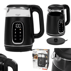 Adler Grelnik vode AD 1305-BS, 2200W, 1.7L, LED, črno-srebrn