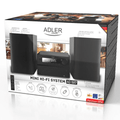 Adler Mini HI-FI sistem AD 1917, FM, CD, USB, Bluetooth, ura, pilot, 2x25W