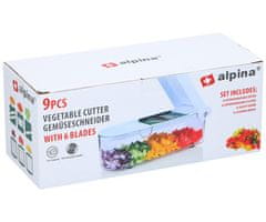 Alpina Multi večfunkcijski sekljalnik hrane, ročni, 6 rezil, bel