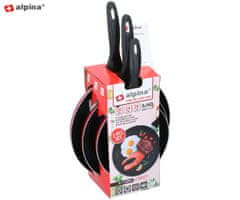 Alpina komplet ponev, aluminij, 3 kosi