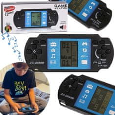 Mega Creative Game Station Žepna elektronska igra, potovalna igra za otroke, Gameboy, črna 15x6,5x2 cm 