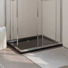 Vidaxl Pravokotna ABS tuš kad črna 80x100 cm