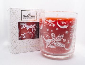 Santini Luksuzna sveča - Jabolko in cimet, 200g