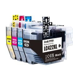 Toner123 Komplet Brother LC422XLVAL (BK, C, M, Y) / MFC-J5340DW, MFC-J5345DW, MFC-J5740DW, MFC-J6540DW, MFC-J6940DW kompatibilne kartuše (4) - črna XL, cyan XL, magenta XL, rumena XL