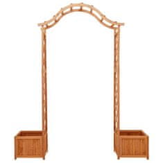 Vidaxl Vrtna pergola s cvetličnima koritoma iz trdnega lesa jelke