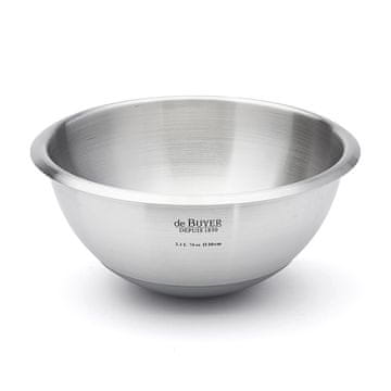 de Buyer Miska , 3373.20, nerezová, zaoblená miska se stupnicí, silikonové dno, 2,1 l, 20 cm