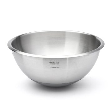 de Buyer Miska , 3373.30, nerezová, zaoblená miska se stupnicí, silikonové dno, 7 l, 30 cm