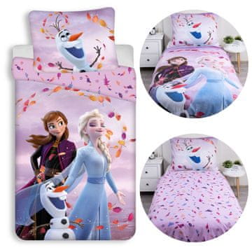 Disney Frozen Elsa Anna Olaf DVOSTRANNA, bombažna otroška posteljnina z zadrgo, 100% BOMBAŽ 140x200cm+70x90cm OEKO-TEX