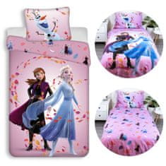 Disney DISNEY Frozen Vijolična DVOSTRANNA, bombažna otroška posteljnina z zadrgo, 100% BOMBAŽ 140x200cm+50x70cm OEKO-TEX 
