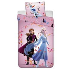Disney DISNEY Frozen Vijolična DVOSTRANNA, bombažna otroška posteljnina z zadrgo, 100% BOMBAŽ 140x200cm+50x70cm OEKO-TEX 