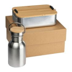 A DESIGN Darilni set Québec z aluminijasto posodico in stekleničko iz nerjavečega jekla