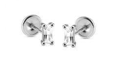 Brilio Nežni uhani iz belega zlata s kubičnim cirkonom 14/250.231/17ZIR Esp