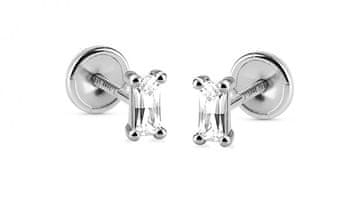 Brilio Nežni uhani iz belega zlata s kubičnim cirkonom 14/250.231/17ZIR Esp