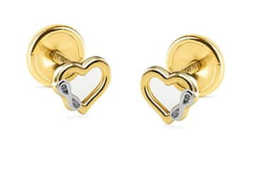 Brilio Zlati dvobarvni uhani Srce in neskončnost 14/195.762/17