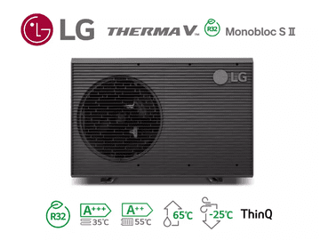 LG Monobloc R32 S II Black toplotna črpalka HM163MRS.UB40