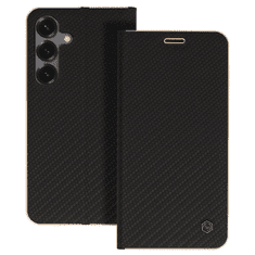 Havana Premium preklopna torbica Samsung Galaxy A26 - carbon črna z zlatim robom