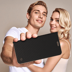 Havana Premium preklopna torbica Samsung Galaxy A36 - carbon črna z zlatim robom
