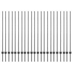Vidaxl Ograjni stebri 44 pcs Siva 180 cm Jeklo