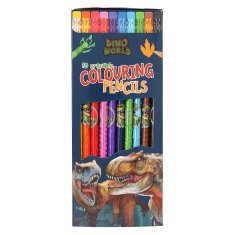 Dino World Sada gumavatelných pastelek , 10 barev, každá s vlastní gumou