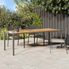 Vidaxl Vrtnja jedilna miza Siva 250 x 100 x 75 cm Poly ratan