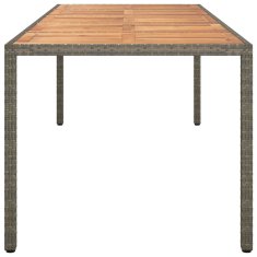 Vidaxl Vrtnja jedilna miza Siva 250 x 100 x 75 cm Poly ratan