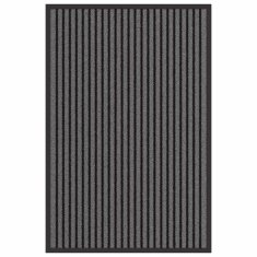 Vidaxl Doormat Striped Črna in siva 60 x 90 cm Polipropilen, PVC