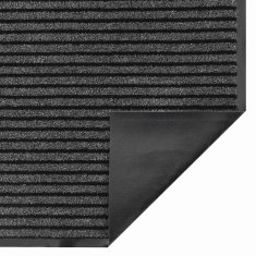 Vidaxl Doormat Striped Črna in siva 60 x 150 cm Polipropilen, PVC