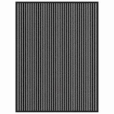 Vidaxl Doormat Striped Črna in siva 80 x 120 cm Polipropilen, PVC