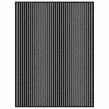 Vidaxl Doormat Striped Črna in siva 80 x 120 cm Polipropilen, PVC
