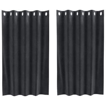 Vidaxl Zatemnitvene zavese 2 pcs Temno siva 140 x 140 cm Žamet