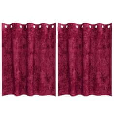 Vidaxl Zavesa z zavesami 2 pcs vinsko rdeča 140 x 140 cm Žamet