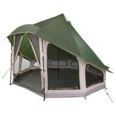 Vidaxl Družinski tipi šotor s streho Zelena 404 x 370 x 270 cm