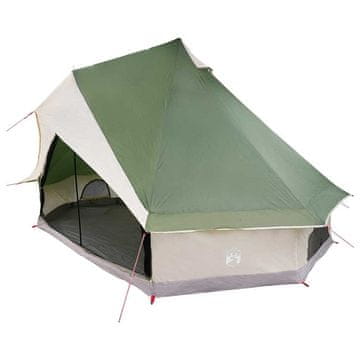 Vidaxl Tipi šotor s streho Zelena 400 x 346 x 250 cm tafeta