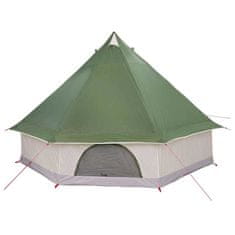 Vidaxl Družinski tipi šotor s streho Zelena in bež 400 x 346 x 250 cm