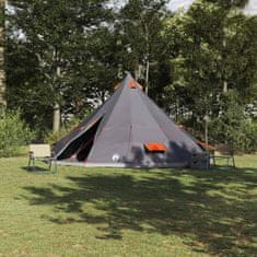 Vidaxl Družinski tipi šotor Siva in oranžna 560 x 560 x 300 cm