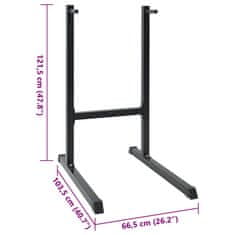 Vidaxl Dip postaja Črna 104 x 66.5 x 122 cm Jeklo s prašnim premazom