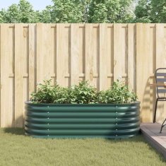 Vidaxl Vrtna visoka greda Zelena 160 x 80 x 44 cm Jeklo