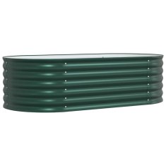 Vidaxl Vrtna visoka greda Zelena 160 x 80 x 44 cm Jeklo