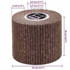 Vidaxl Brusni valji 3 pcs Rjava 12 x 12 x 10 cm Sintetična vlakna