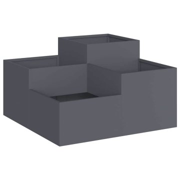 Vidaxl Vrtni lonček Antracit 80 x 80 x 48 cm Jeklo